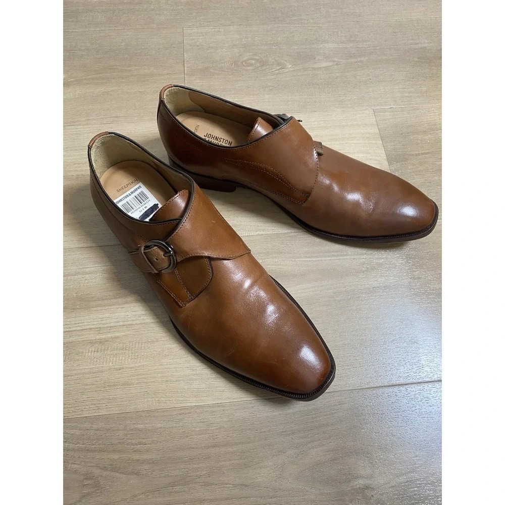 Johnston & Murphy McClain Monk‎ Strap Dress Shoes Brown Men's Size 12